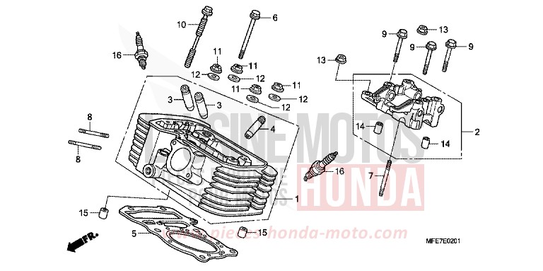 REAR CYLINDER HEAD for Shadow Aero CANDY GLORY RED-U (R101) from 2007